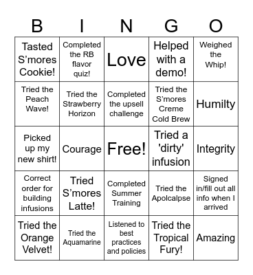 Summer Launch BINGO Card