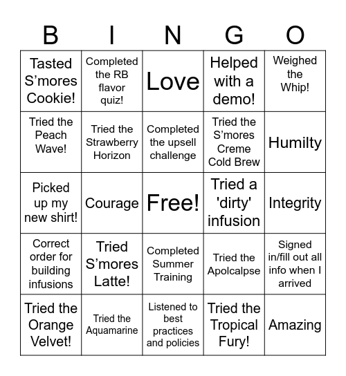 Summer Launch BINGO Card