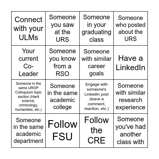 Let's Get Connected (LinkedIn) Bingo Card