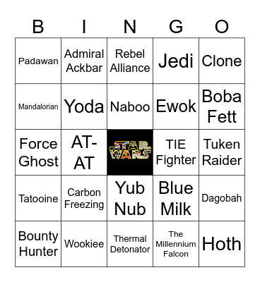Star Wars Bingo Card
