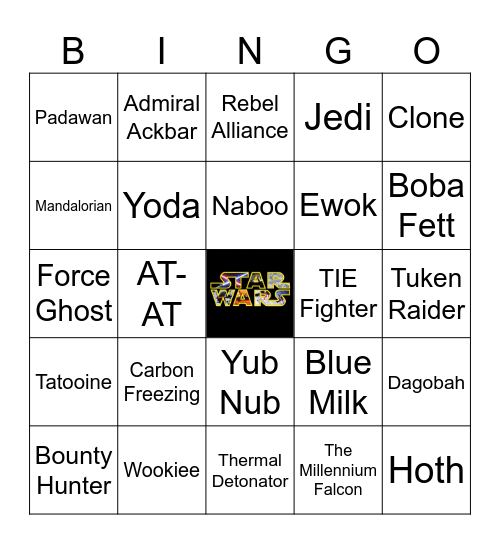 Star Wars Bingo Card