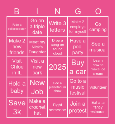 2025 Bingo Card