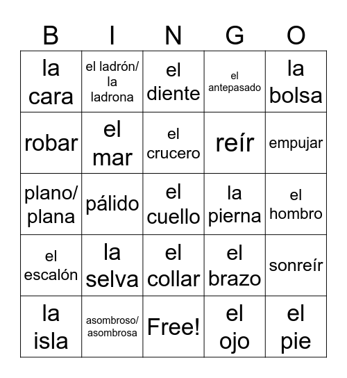 EL VIAJE DE SU VIDA Bingo Card
