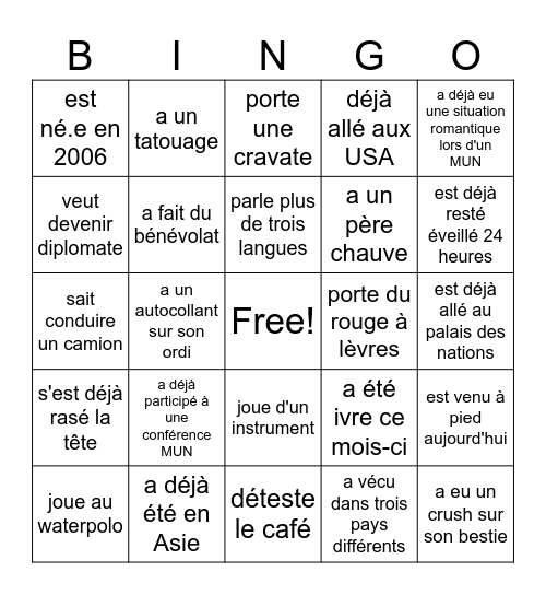 COMITÉ UNICEF Bingo Card