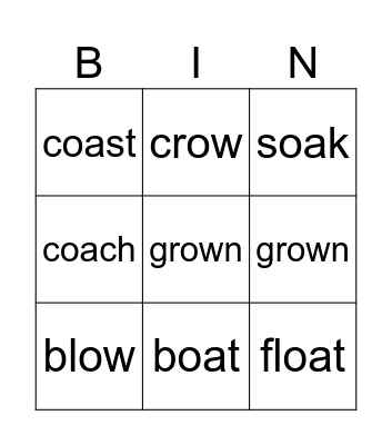 OA/OW BINGO Card