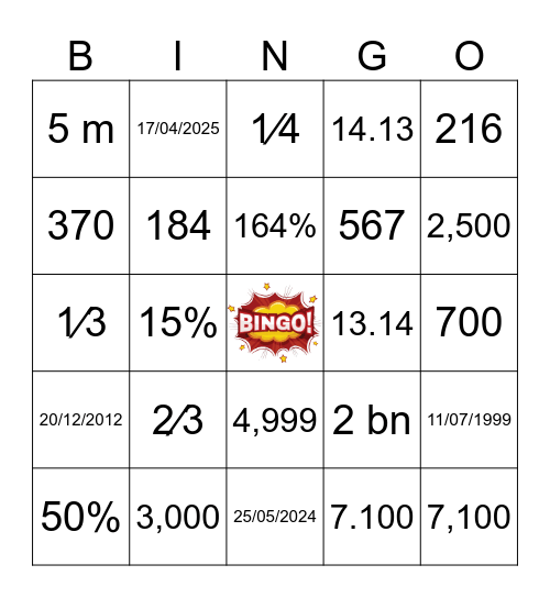 Anderson House Bingo Card