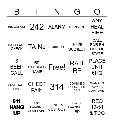 BH BINGO Card