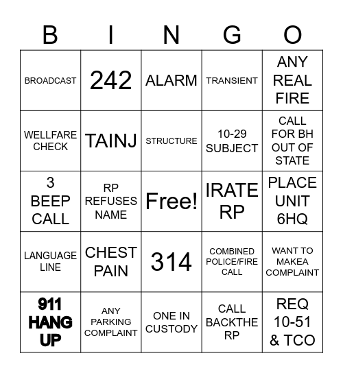 BH BINGO Card