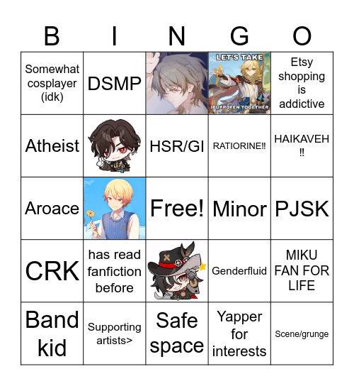Me bingo Card