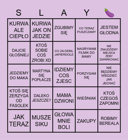 CIPKI W WIELKIM MIEŚCIE Bingo Card