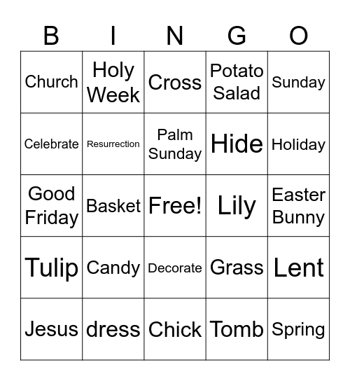 Easter Bingo Card