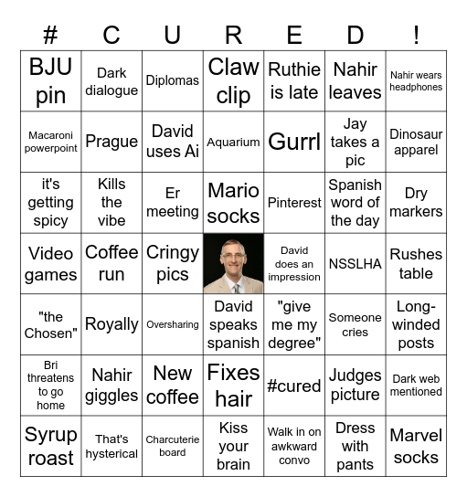Bob's World Bingo Card
