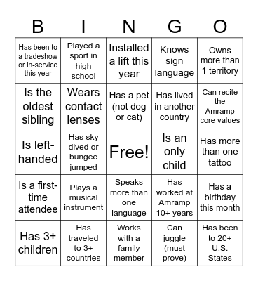 That's a Bingo! Bingo Card