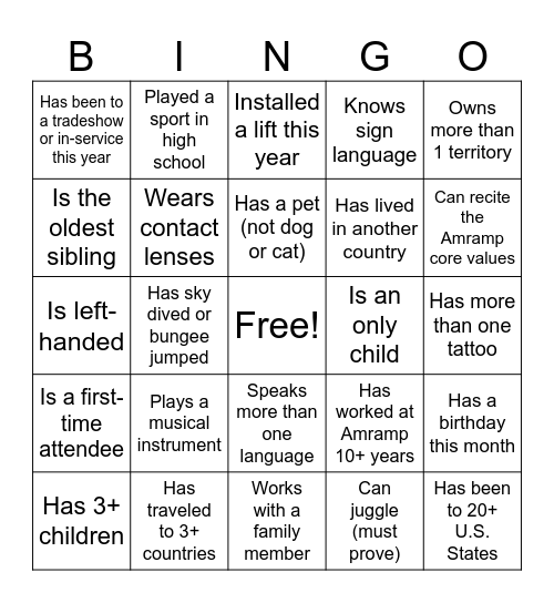 That's a Bingo! Bingo Card