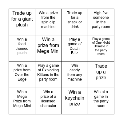 Hyperspace Bingo Card