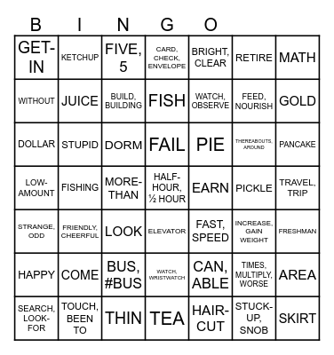 Intermediate Review- Lifeprint Lessons 16-30 Bingo Card