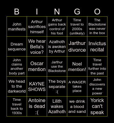 Part 52 Bingo Card