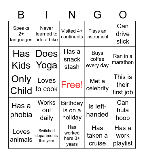 Strategy & Transformation Team Bingo Card