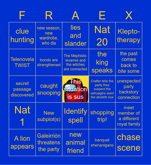 The Fungus Among Us Bingo Card