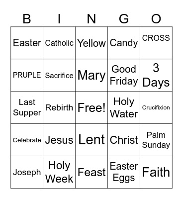 RELIGION BINGO Card
