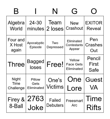 TPOT 17 BINGO BOARD Bingo Card