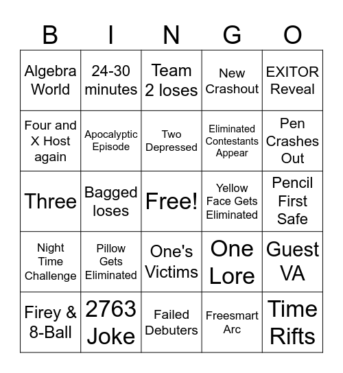 TPOT 17 BINGO BOARD Bingo Card