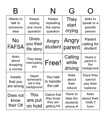 FA Bingo Card