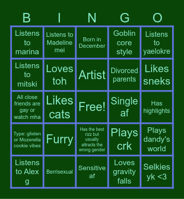 Anna's bingo Card