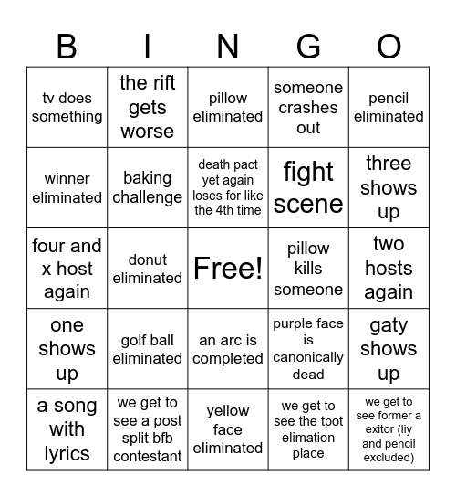 TPOT 17 Bingo Card