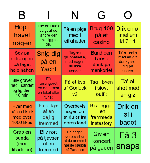 Bingo a la Fuengirola Bingo Card