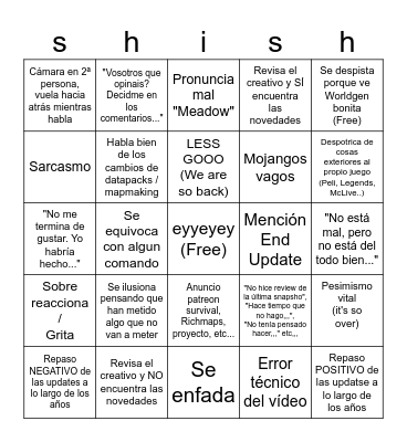 Elrish emsi bingo mincrap decadencia Bingo Card
