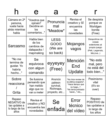 ElRish Emese mincrap decadencia Bingo Card