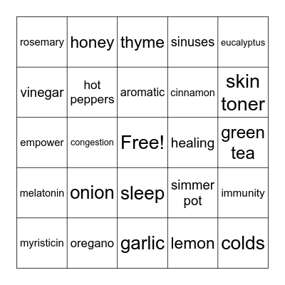 Living Well Series Bingo Card