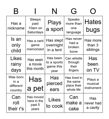 Youth Leadership Team Bingo Card