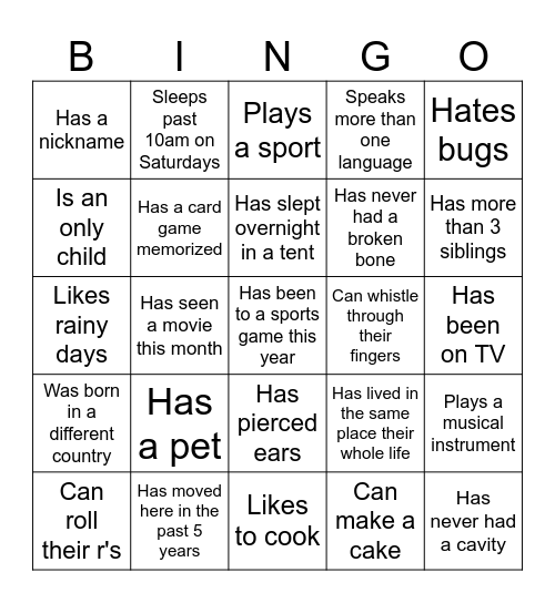 Youth Leadership Team Bingo Card