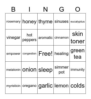 Living Well Series Bingo Card