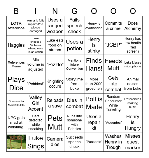 Luke Dale Stream Bingo April 19th Bingo Card