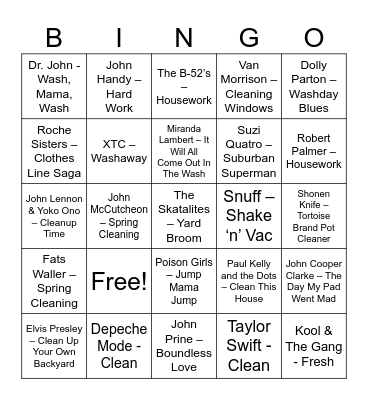 Natl Laundry Day! Bingo Card