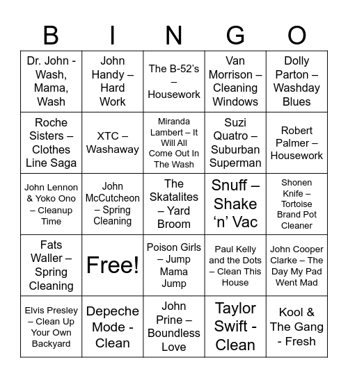 Natl Laundry Day! Bingo Card
