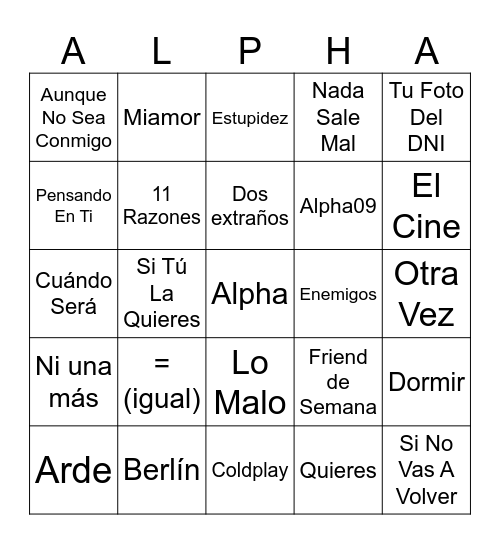 Poblet Alpha House Bingo Card