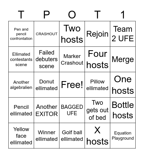 TPOT 17 BINGO Card