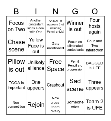 TPOT 17 Bingo Card