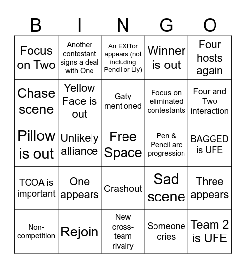 TPOT 17 Bingo Card