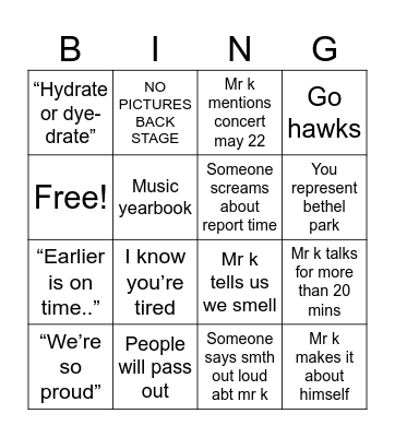 Meeting Bingo Card