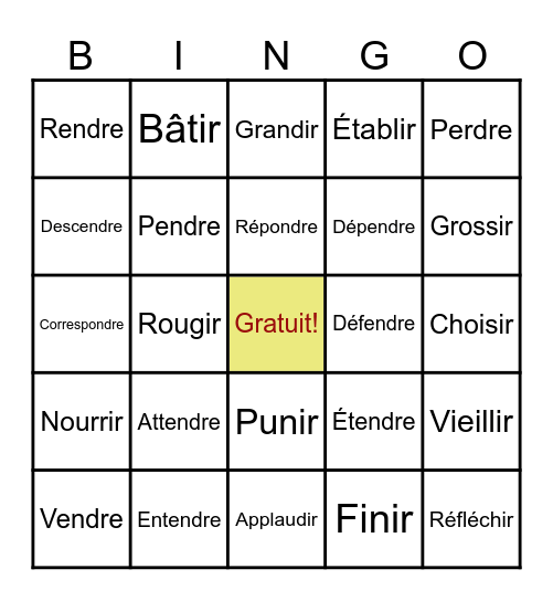 RE / IR Bingo Card