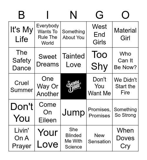 80s Top Hits Bingo Card