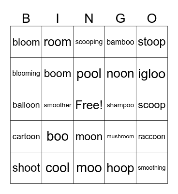 long oo Bingo Card