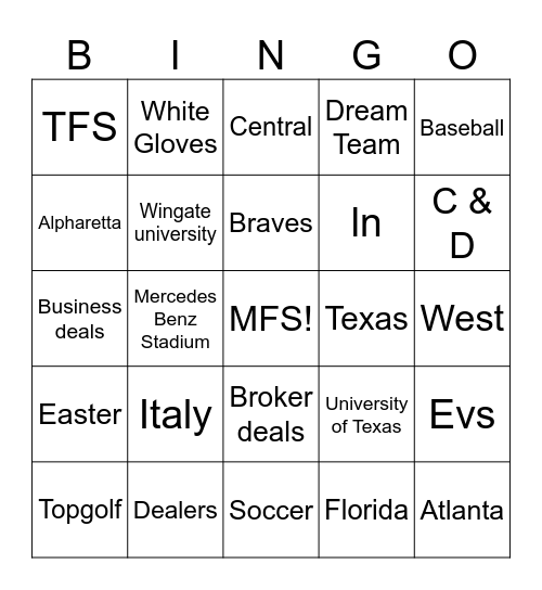 MFS Bingo Card