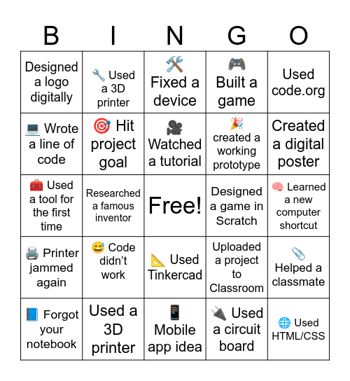 Tech Bingp Bingo Card