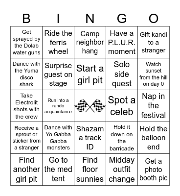 GIRL PIT COACHELLA Bingo Card